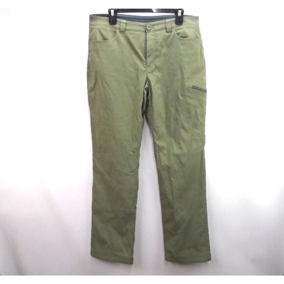 Eddie Bauer Pants Rainier Women Size 12 (34x32) Green Fleece Lined Jogger - Picture 1 of 11